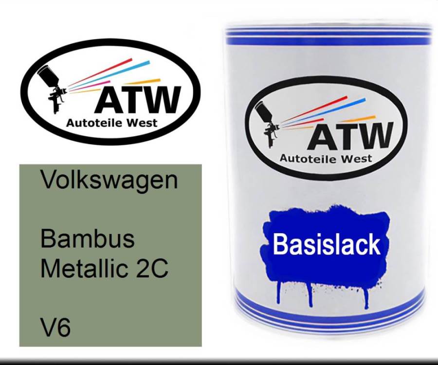 Volkswagen, Bambus Metallic 2C, V6: 500ml Lackdose, von ATW Autoteile West.